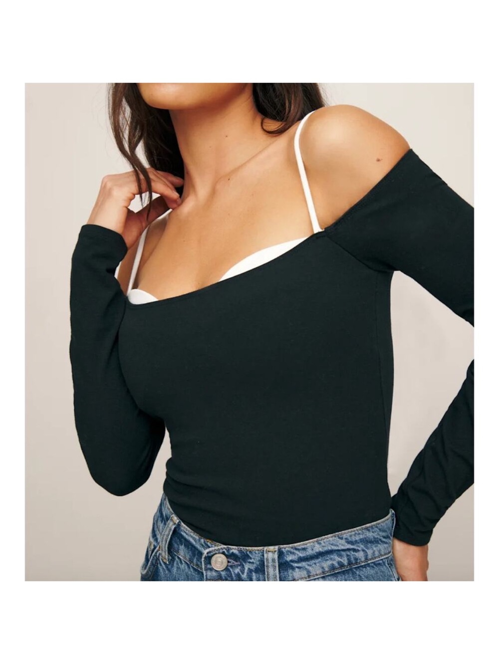 Reformation Genesis Knit Top-  Black and White